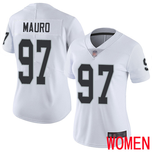 Oakland Raiders Limited White Women Josh Mauro Road Jersey NFL Football #97 Vapor Untouchable Jersey->women nfl jersey->Women Jersey
